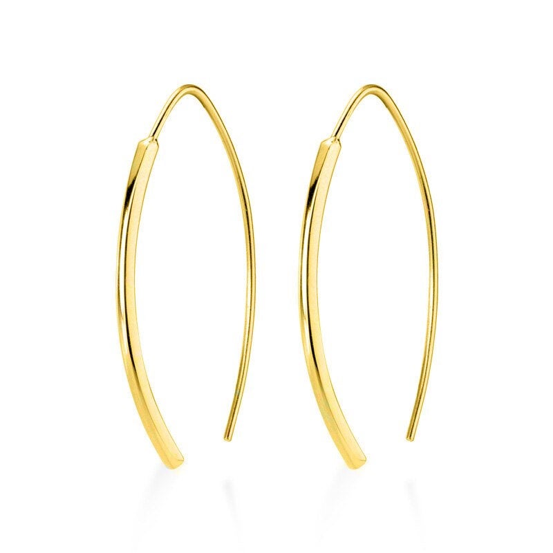 Sleek Bar Threader Hoop Earring