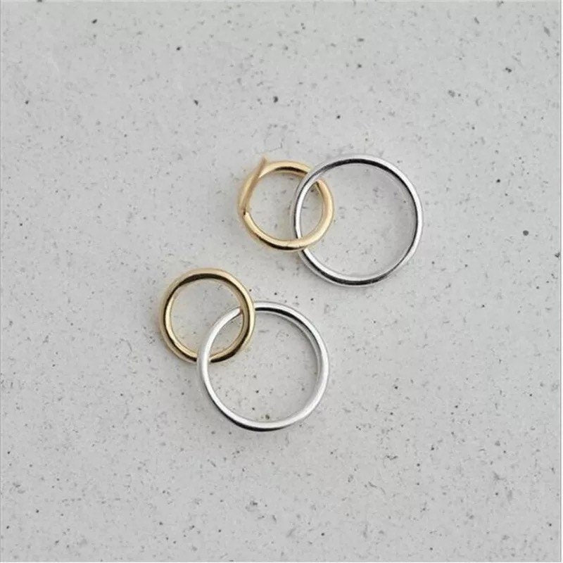 Small Double Circle Stud Earring