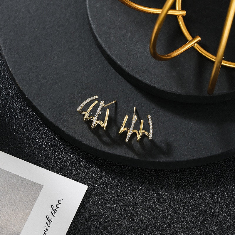 Crystal Claw Gemstone Earring
