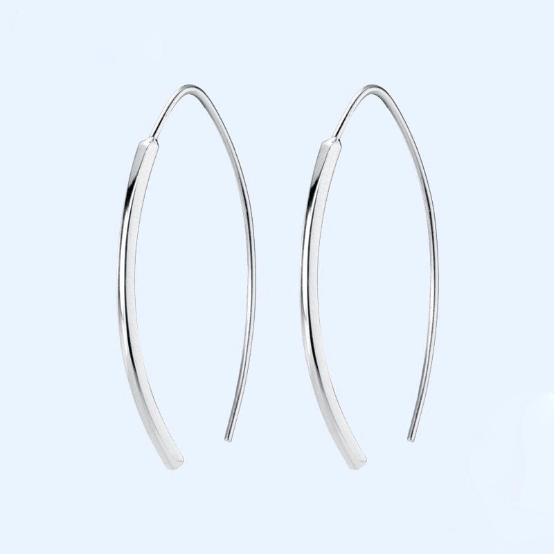 Sleek Bar Threader Hoop Earring