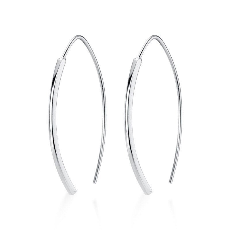 Sleek Bar Threader Hoop Earring