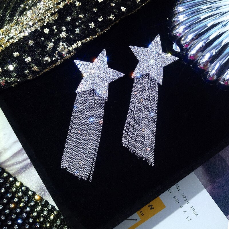 Shiny Star Crystal Dangle Earring