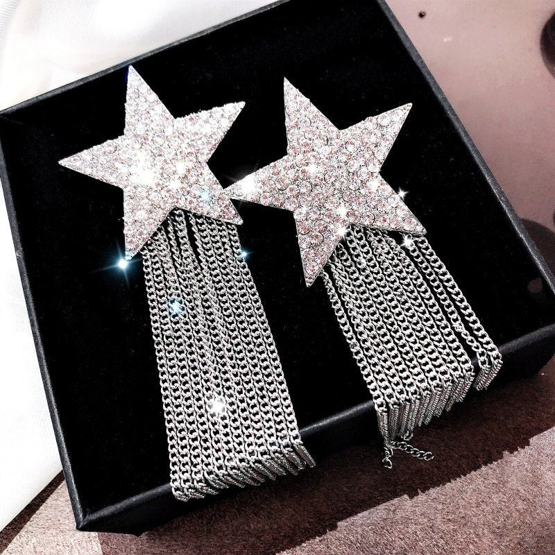 Shiny Star Crystal Dangle Earring