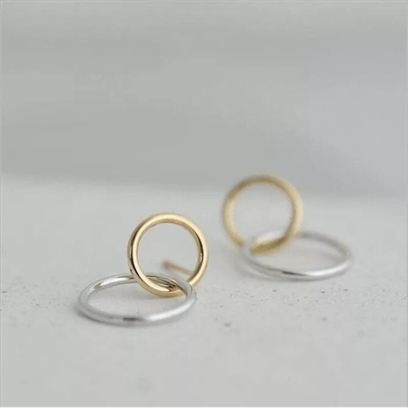 Small Double Circle Stud Earring