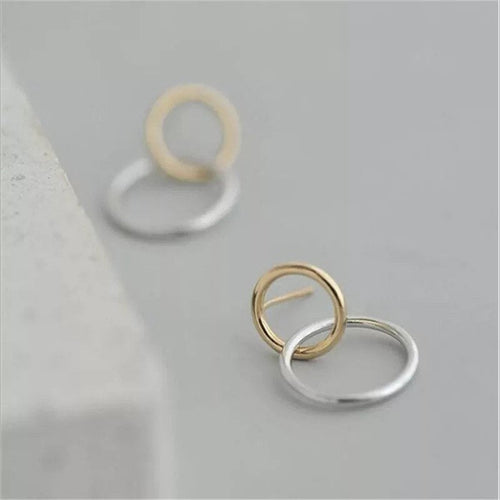 Small Double Circle Stud Earring