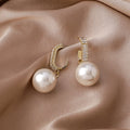 Baguette Paved Crystal Pearl Earring