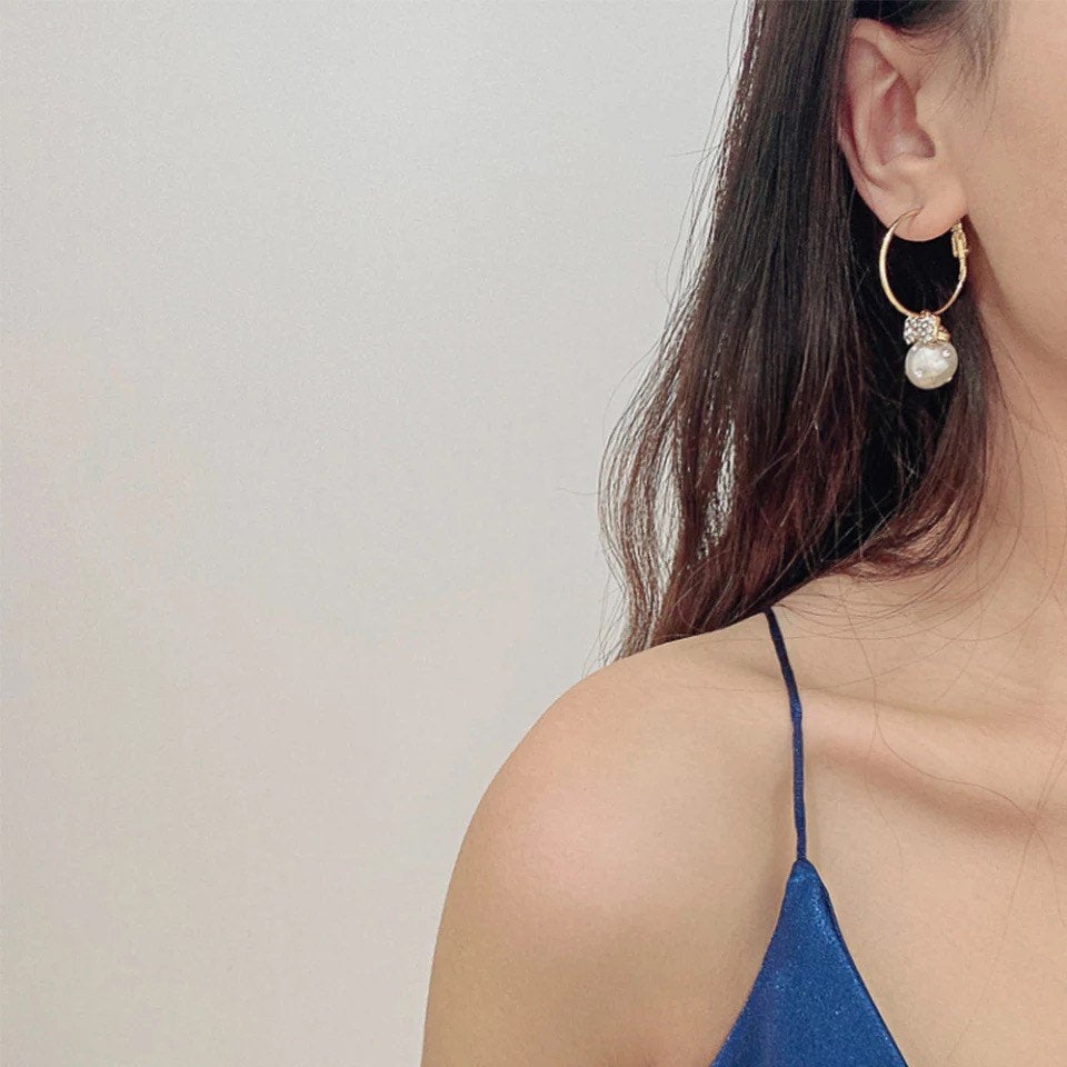 Pearl Hoop Dressed Up Earring