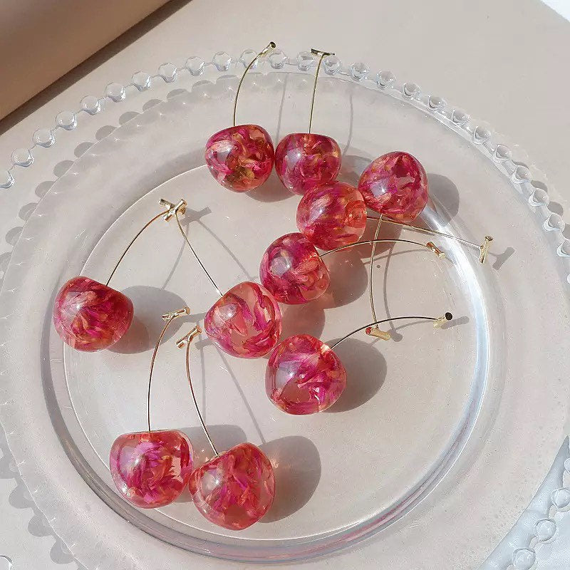 Red Cherry Fruit Earring