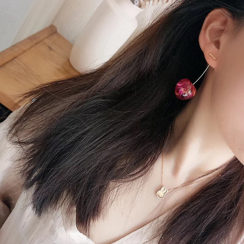 Red Cherry Fruit Earring