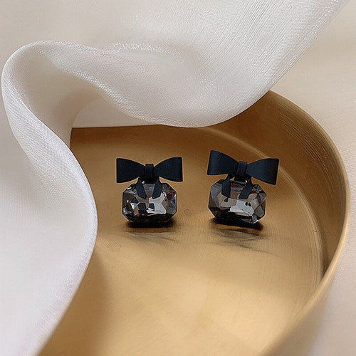 Black Bow Crystal Retro Earring