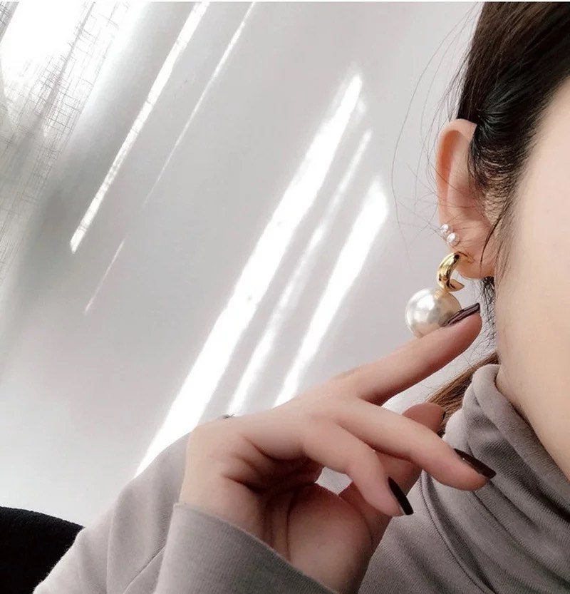 Classy Hoop Pearl Earring