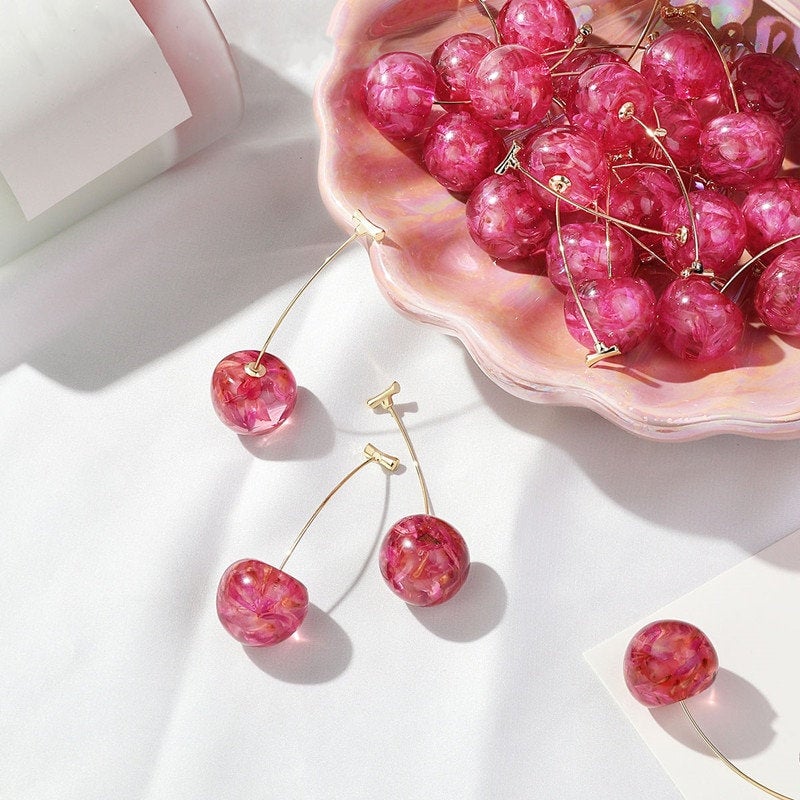 Red Cherry Fruit Earring