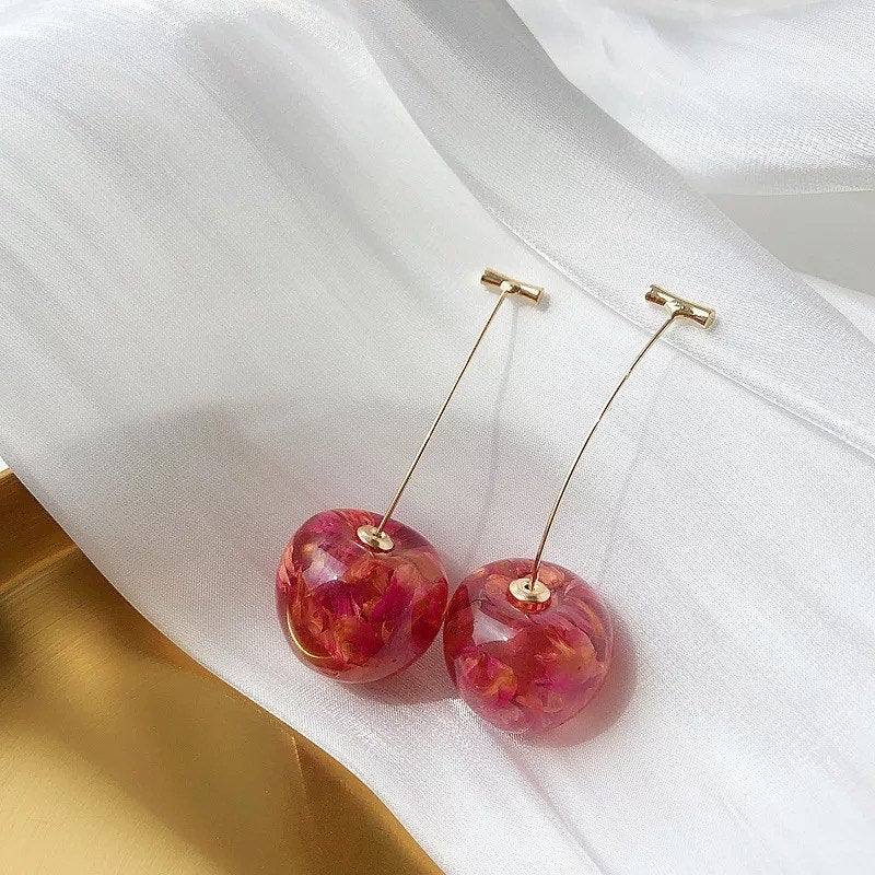 Red Cherry Fruit Earring