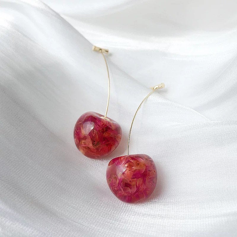 Red Cherry Fruit Earring