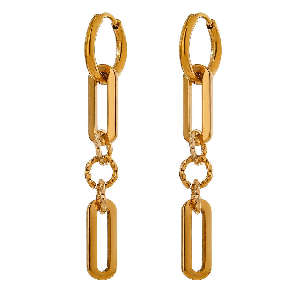 Link Chain Charm Hoop Earring