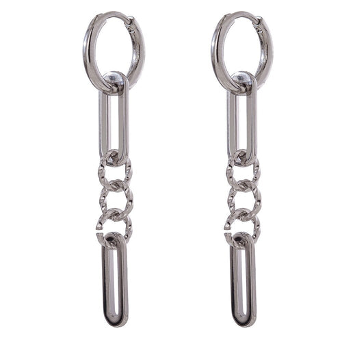 Link Chain Charm Hoop Earring