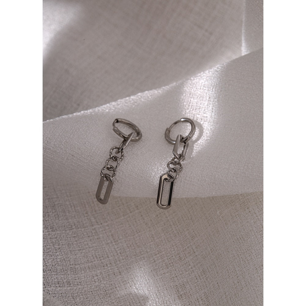 Link Chain Charm Hoop Earring