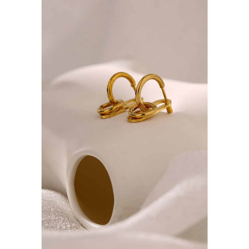 Irregular Buckle Leather Earring