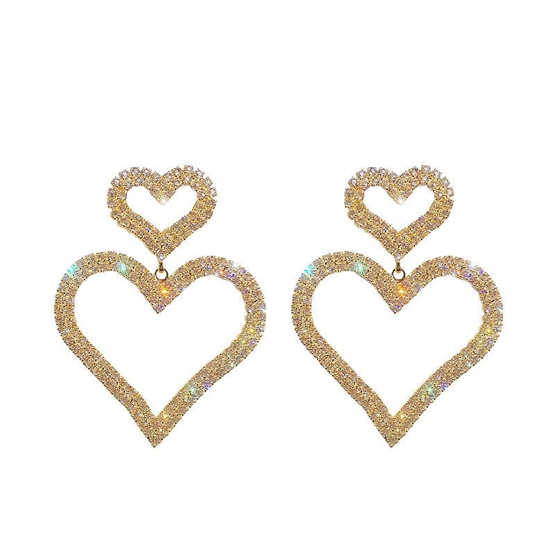 Crystal Heart Dangle Gemstone Earring