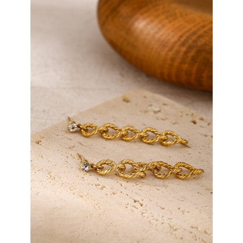 Twisted Cable Chain Silver Earring