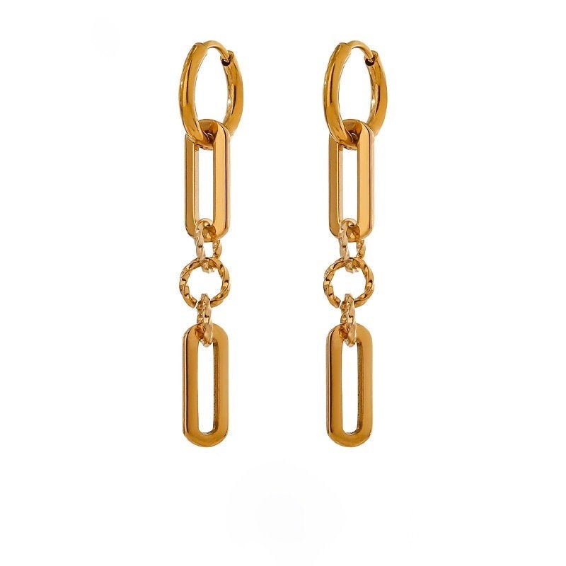 Link Chain Charm Hoop Earring