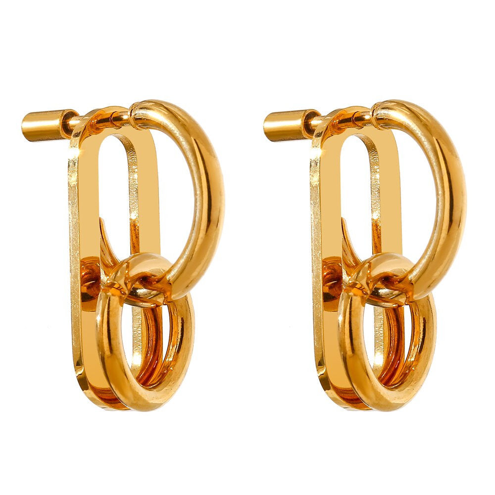 Irregular Buckle Leather Earring