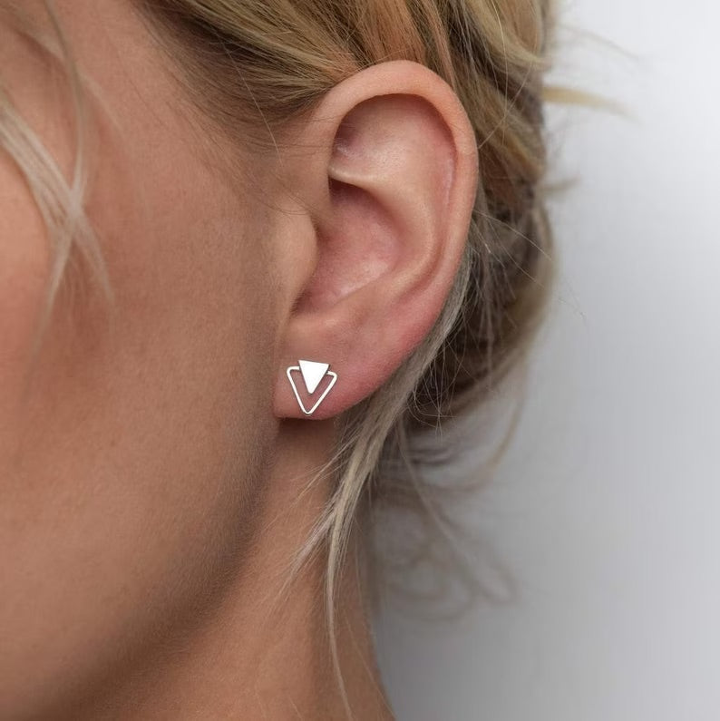 Tiny Triangle Minimalist Earring