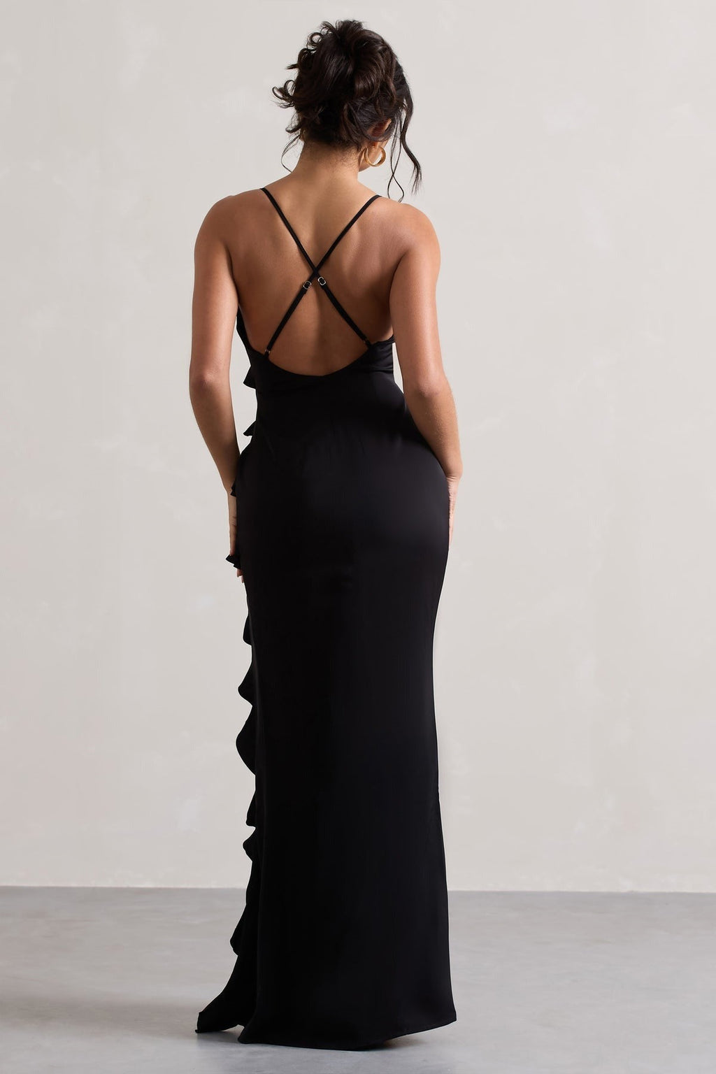 Ruffled Deep V Elegant Maxi Dress