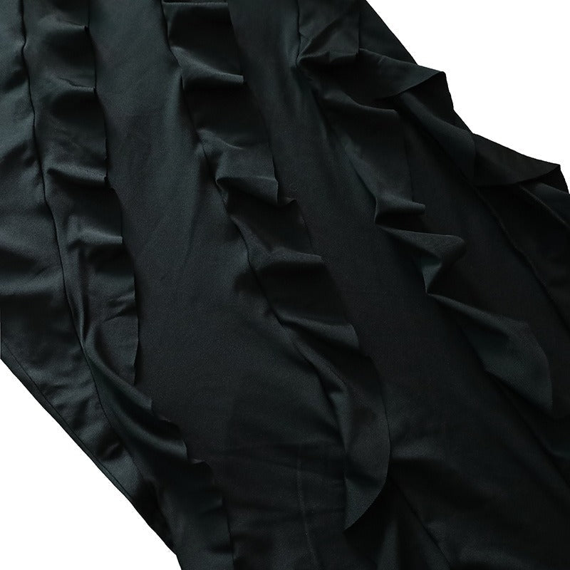 Ruffled Deep V Elegant Maxi Dress