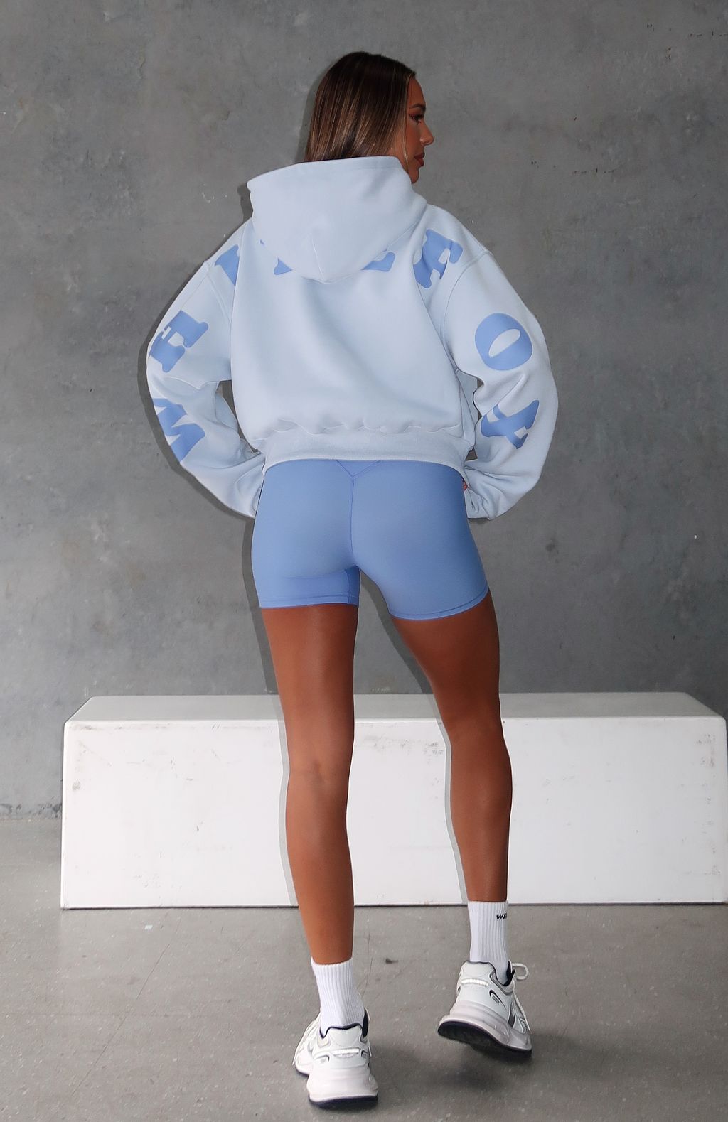 Serving Up Cropped Baby Blue Hoodie