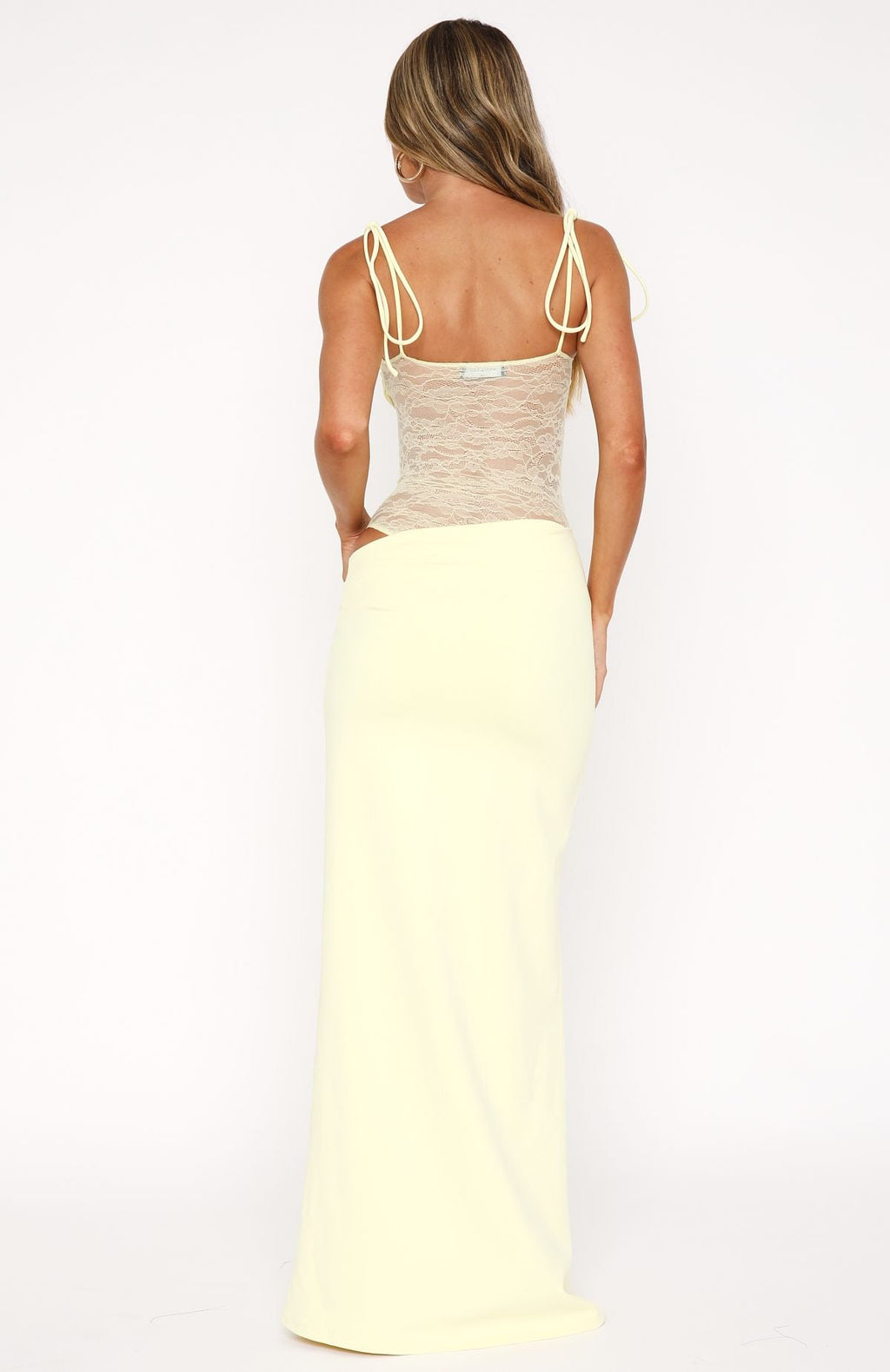 Lemon Compliment Me Sleek Maxi Dress