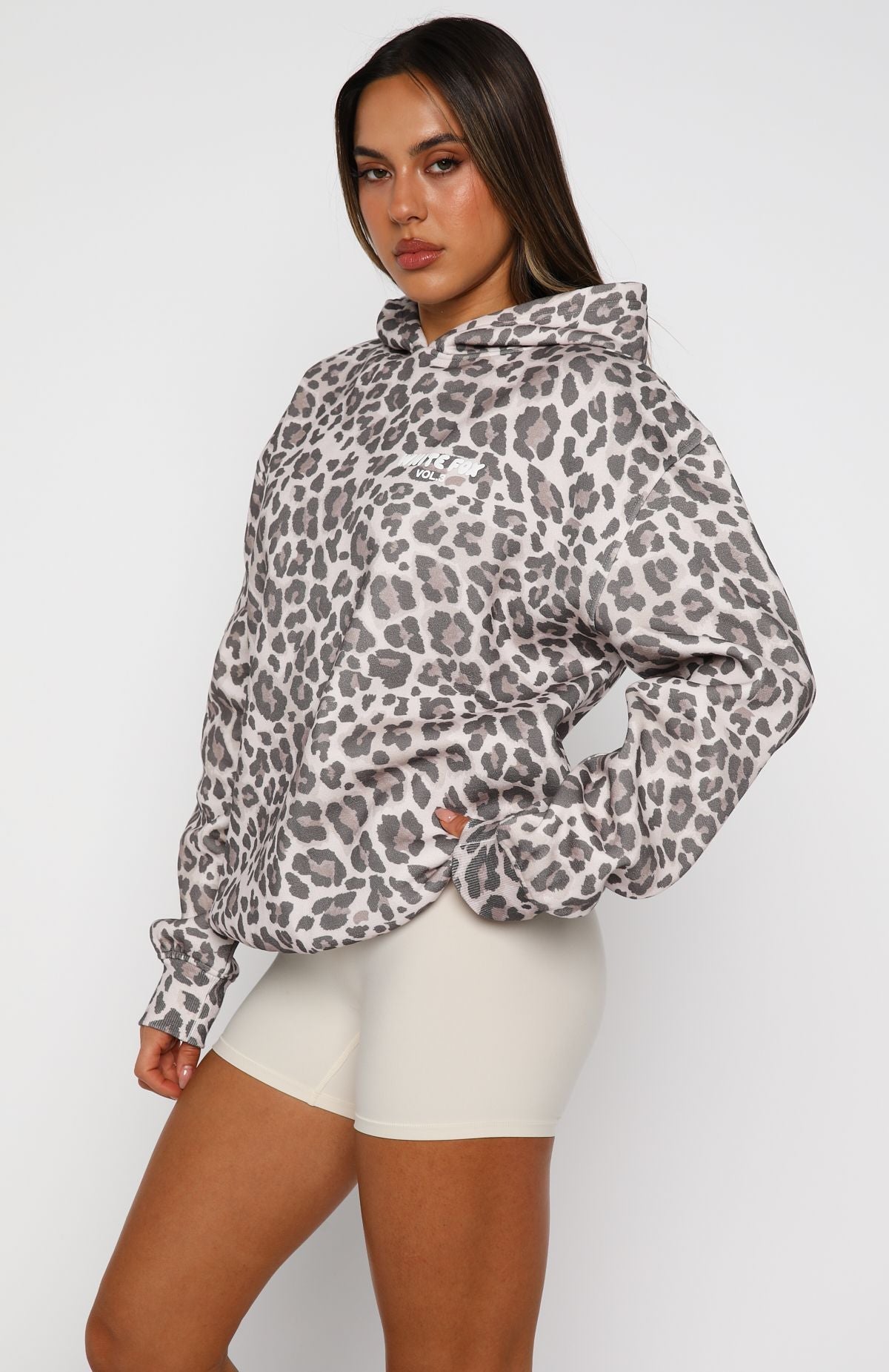 Offstage Printed Oversized Leopard Hoodie