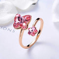 Rose Gold Butterfly Floral Adjustable Ring