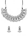 Oxidised Silver Drawstring Choker Necklace