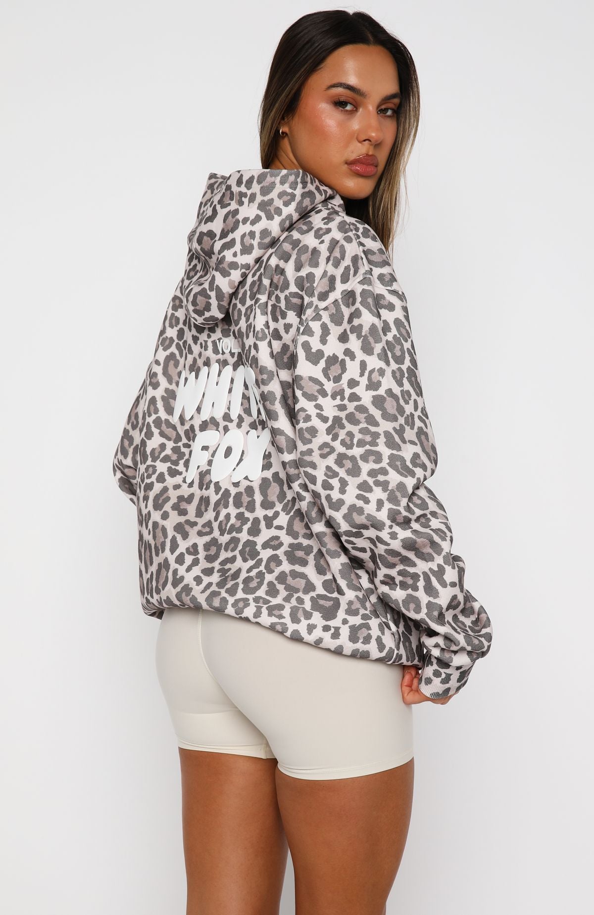 Offstage Printed Oversized Leopard Hoodie