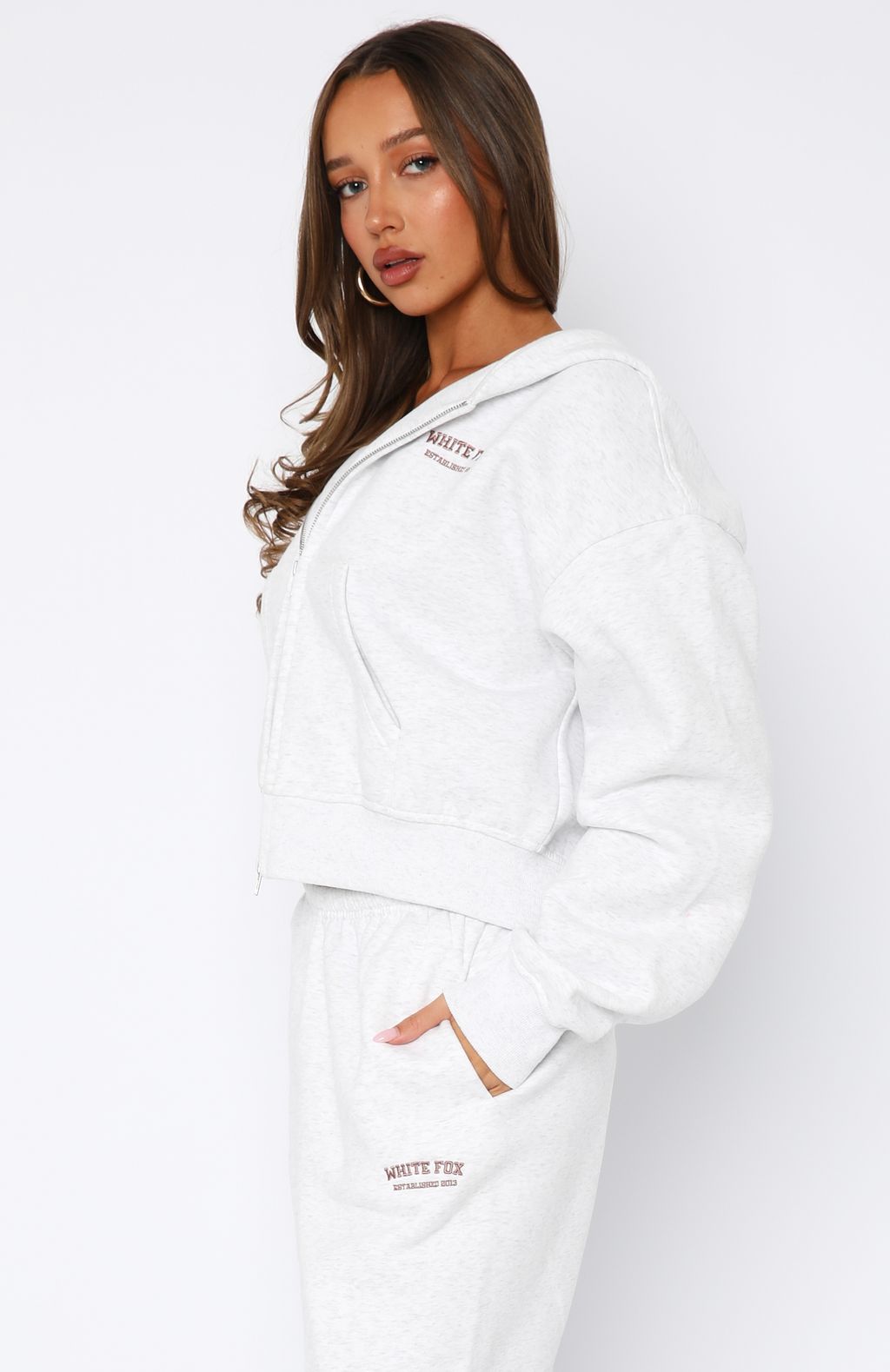 Can’t Miss Boxy Grey Marle Rose Gold Hoodie