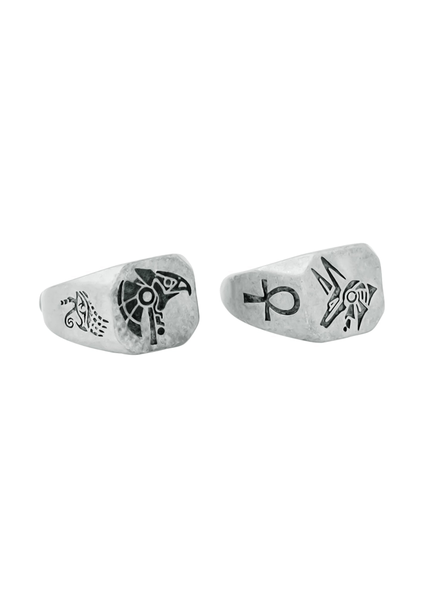 Grey Resizable Men Black Silver Ring