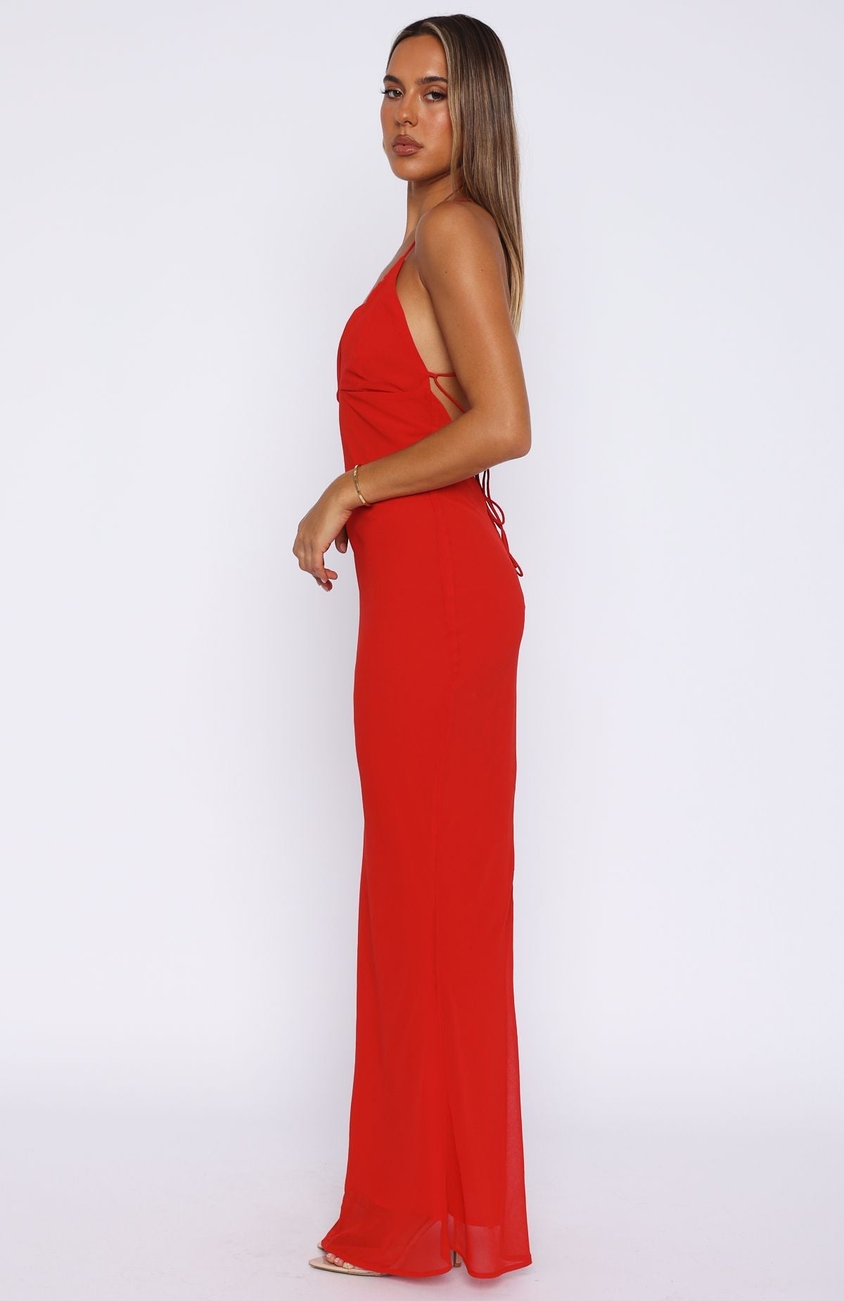 Red Put You First Sleek Maxi Dress