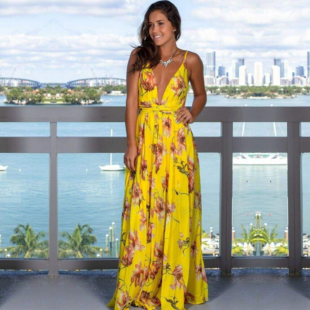 Floral Bodycon Chic Maxi Dress