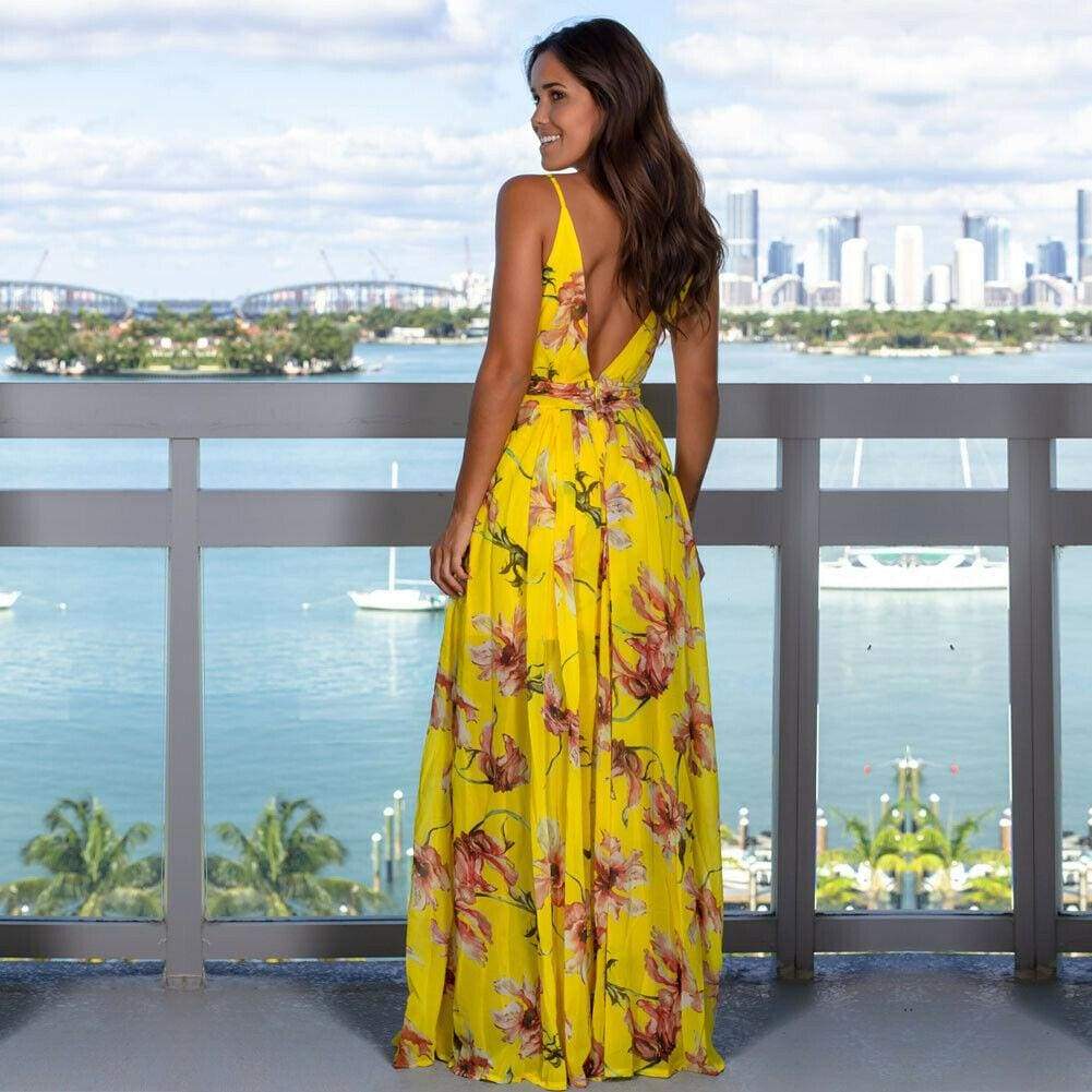 Floral Bodycon Chic Maxi Dress