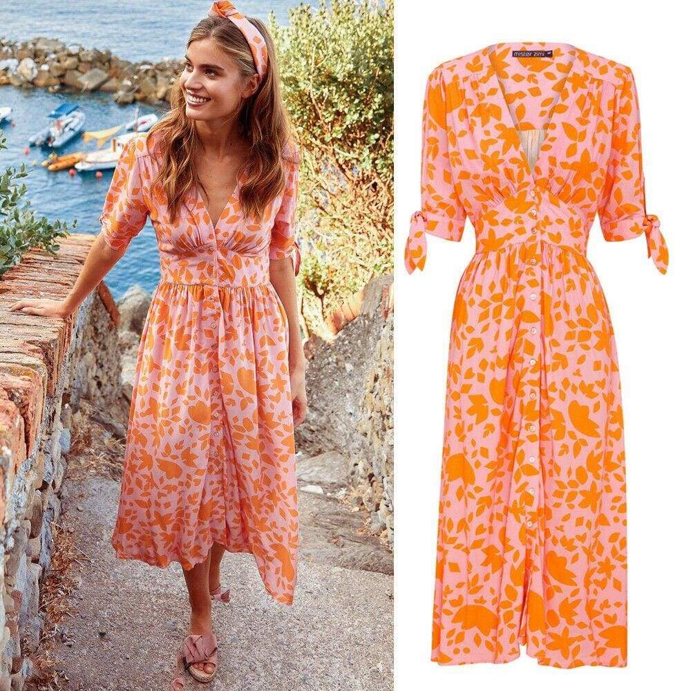 Sweet Boho Draped Bandage Floral Maxi Dress