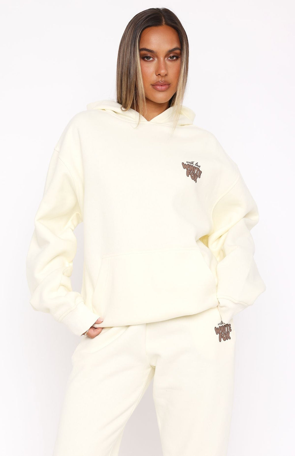 With Love Always Cream Hoodie