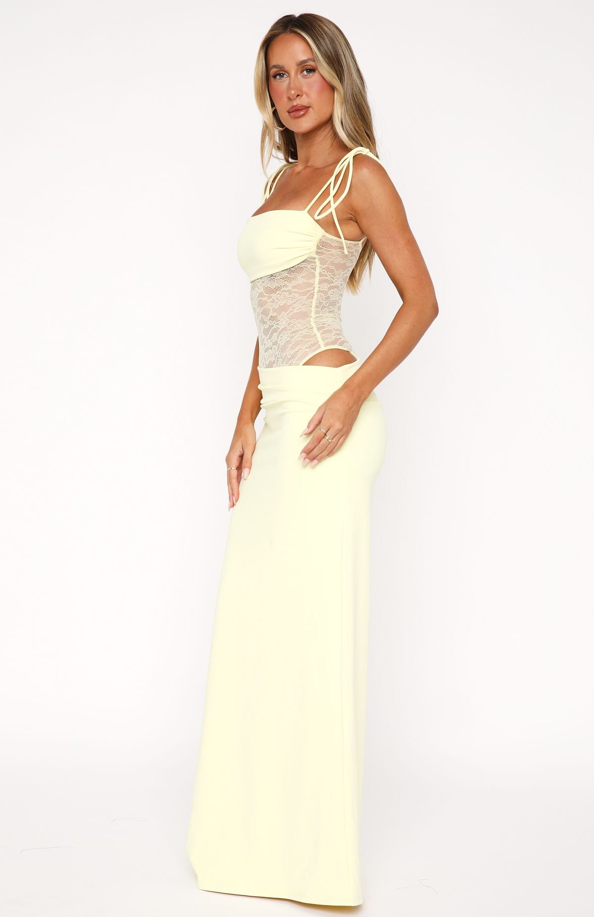 Lemon Compliment Me Sleek Maxi Dress