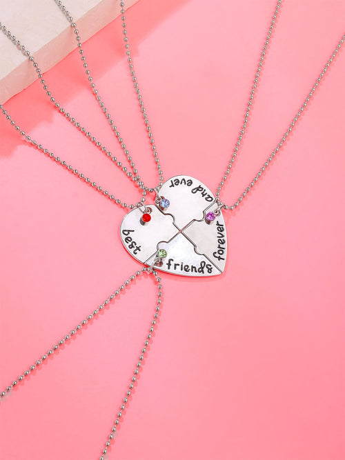 Silver Best Friend Pendant Necklace