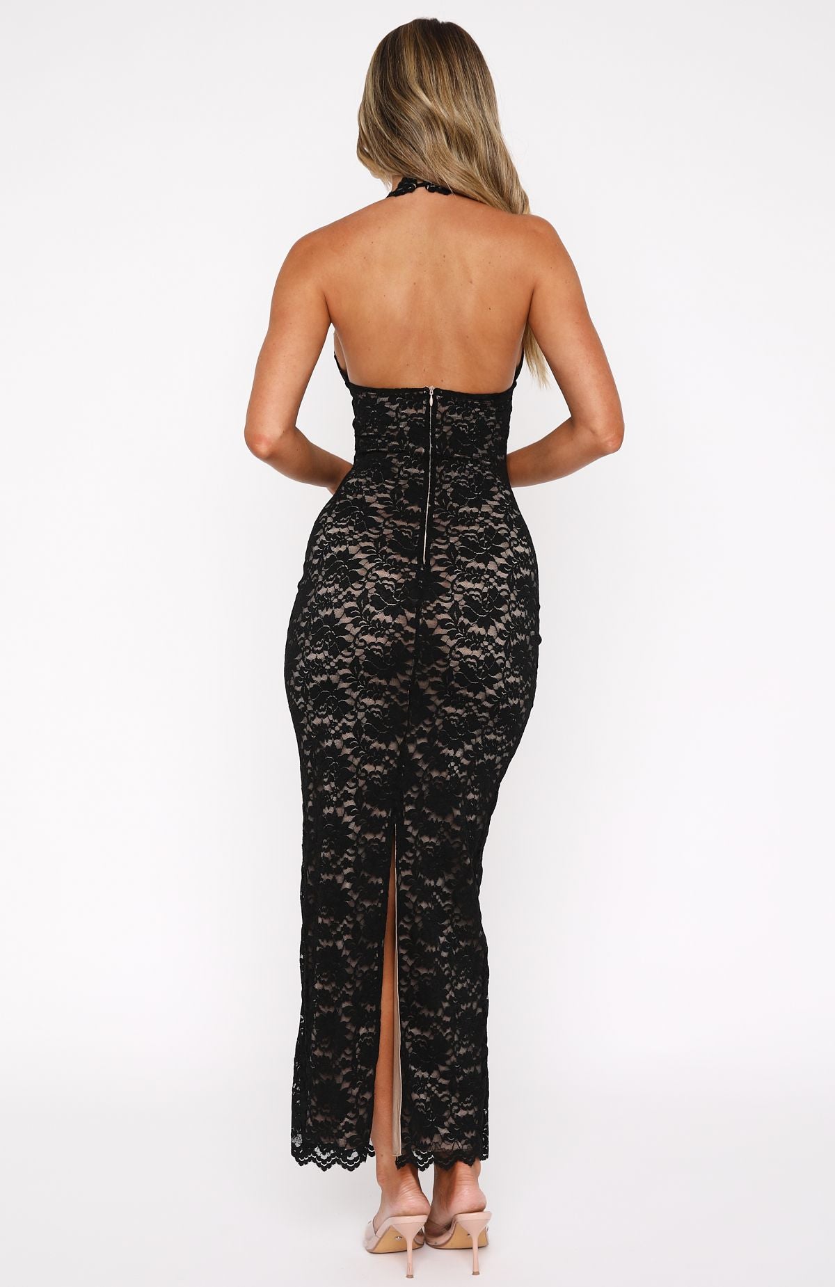 Black Destiny Lace Classic Maxi Dress