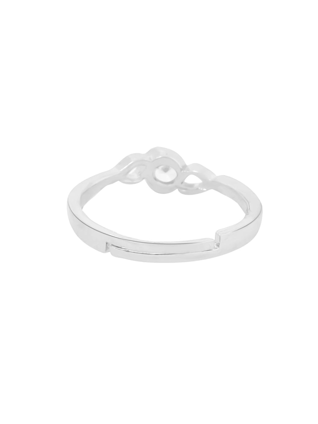 Red Rose Velvet Adjustable Silver Ring