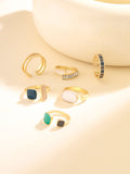 Multicolor Six Piece Stackable Adjustable Ring