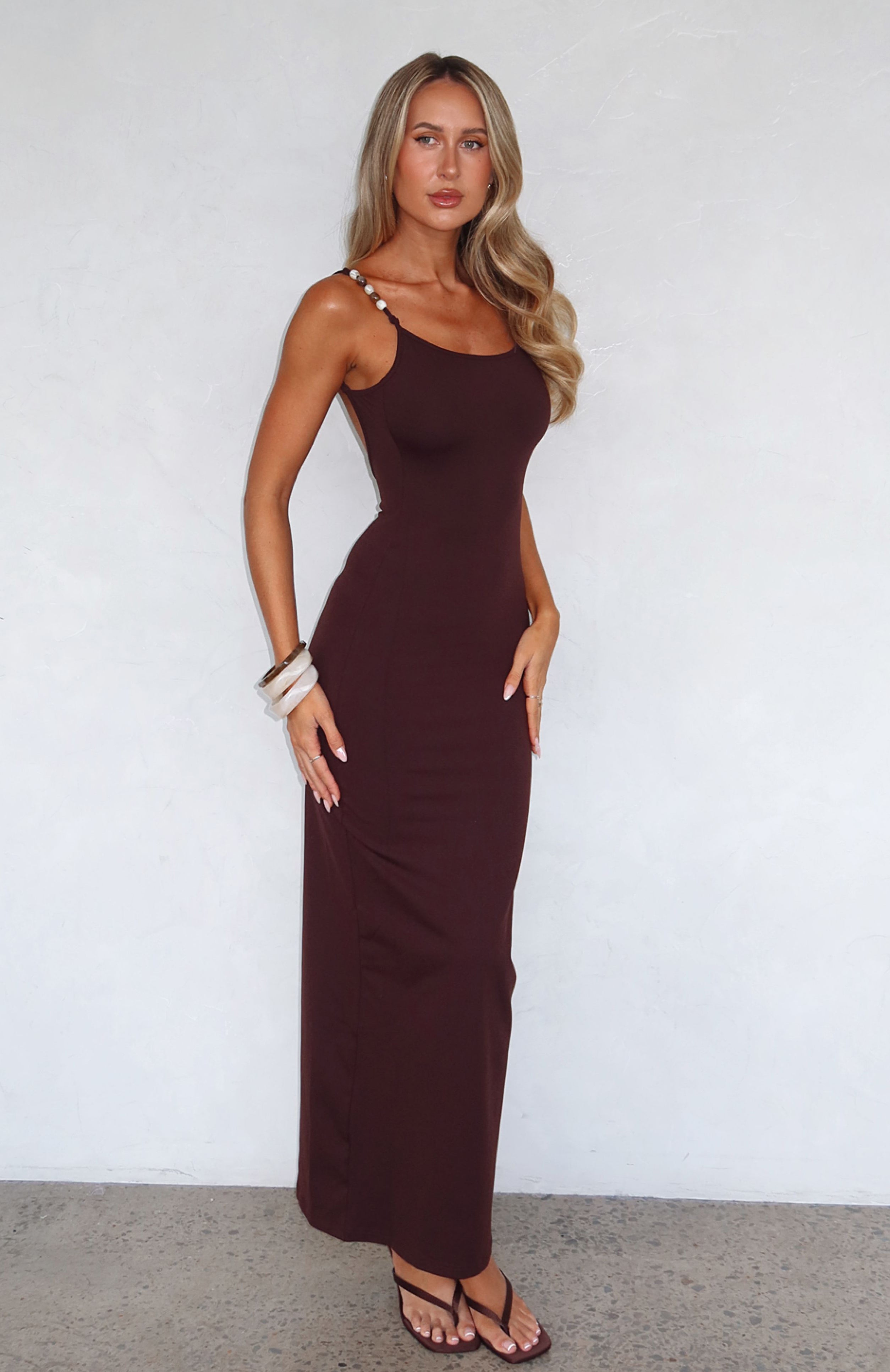 Dark Chocolate Trusting You Sleek Maxi Dress