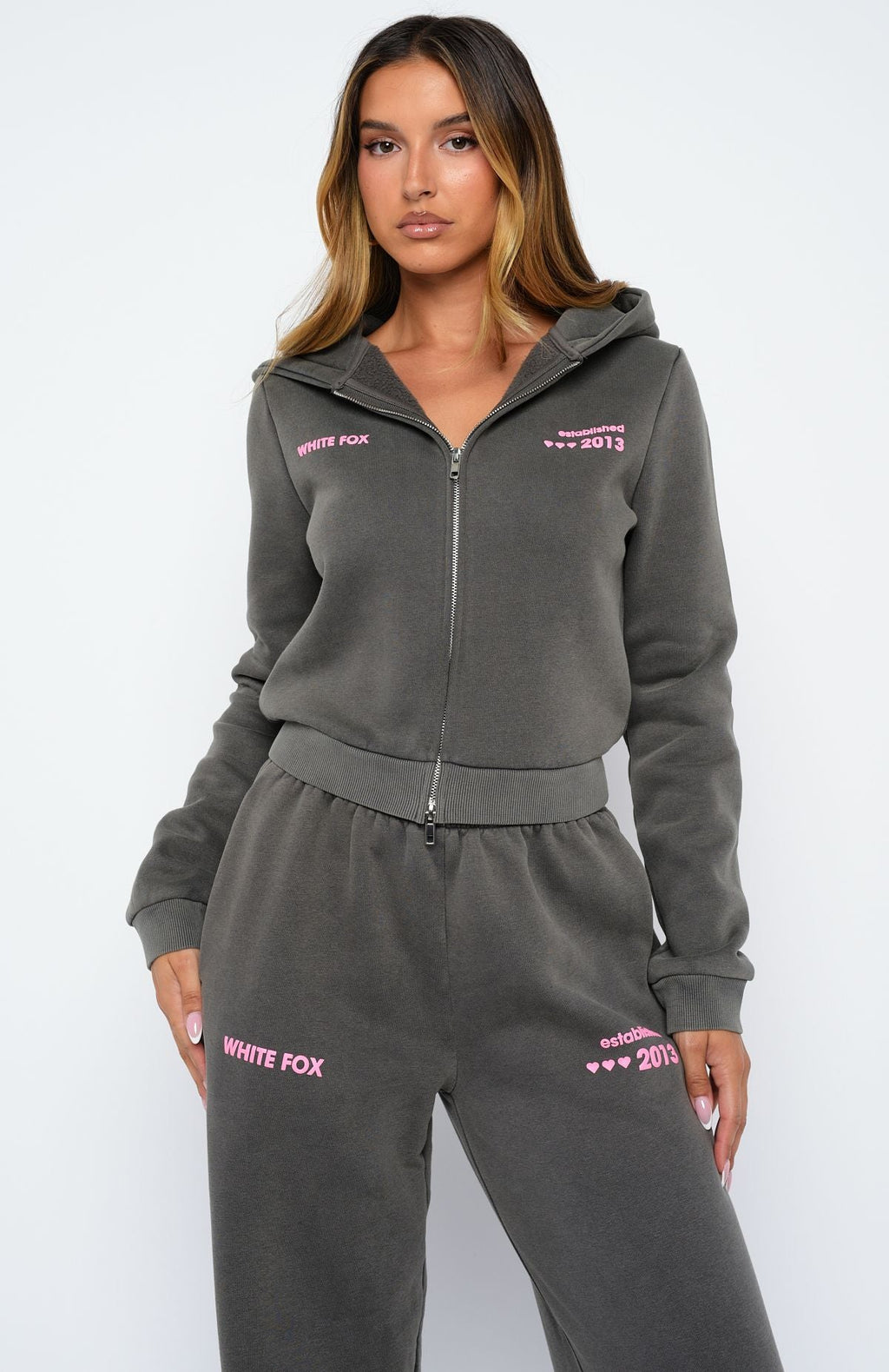 Down For Whatever Slim Charcoal Wash Hoodie