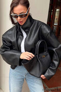 Premium Black PU Leather Jacket Coat
